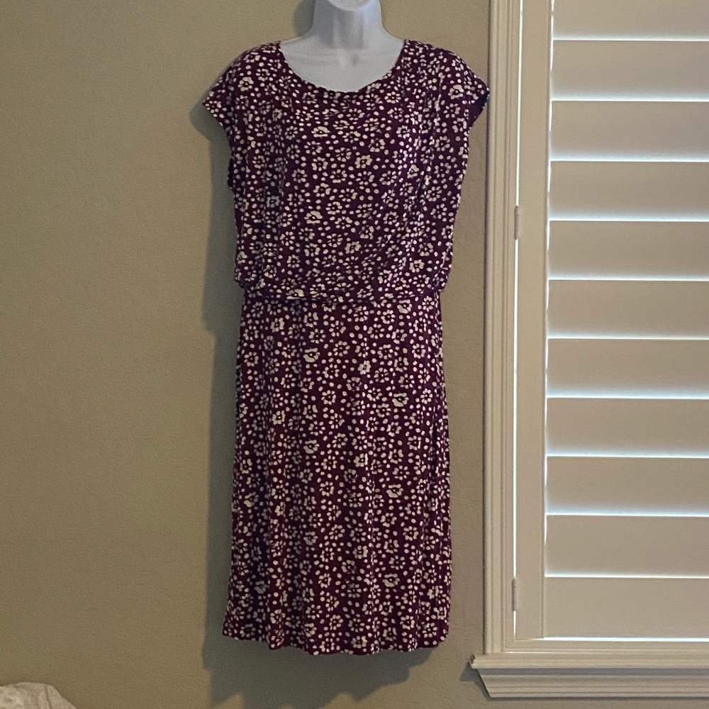 Loft elastic waist cap sleeve Dress